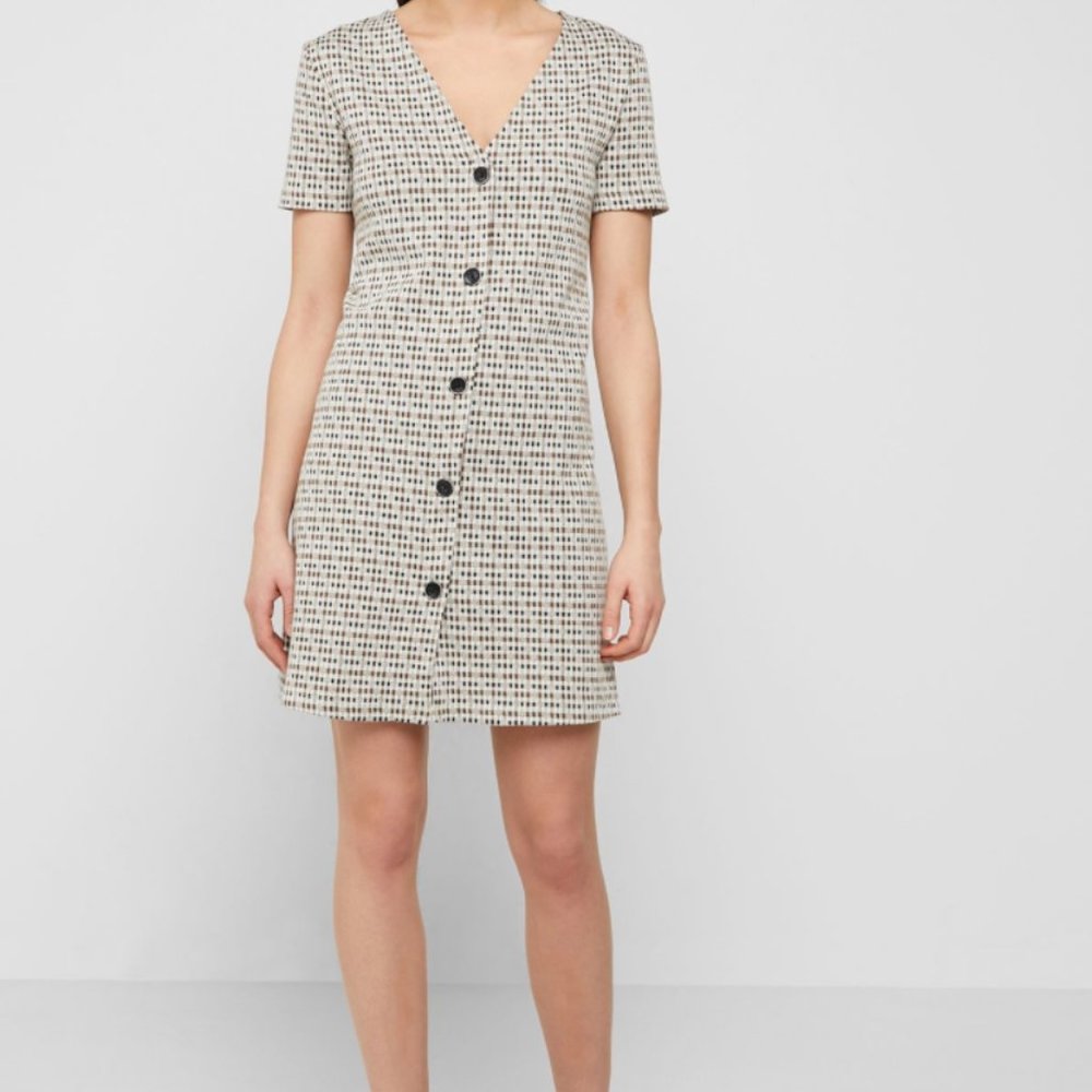 Mango Button Down Printed Mini Dress